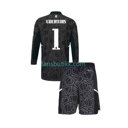 Fotballdrakt Real Madrid Courtois 1 Keeper Barn Tredjetrøye 2022-2023 Langermet